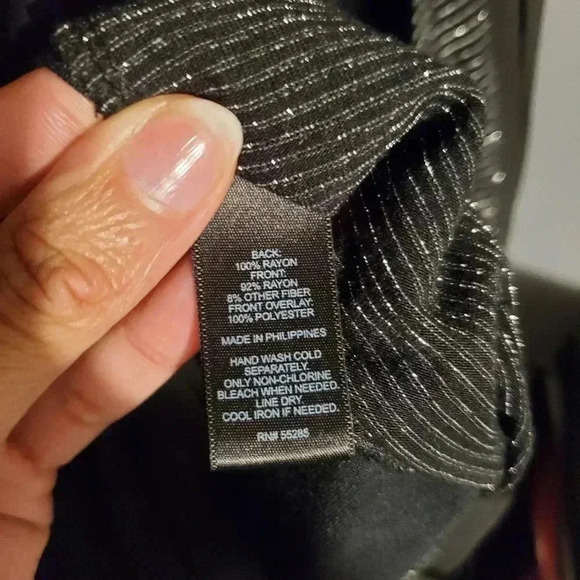 Express Layered-Look Sparkle Surplice Blouse Tank Top - Picture 8 of 8